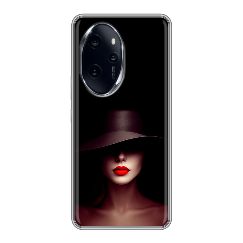 Силиконовый чехол на Honor 100 Pro с принтом Девушка в шляпе Силиконовый чехол на Honor 100 Pro с принтом Девушка в шляпе