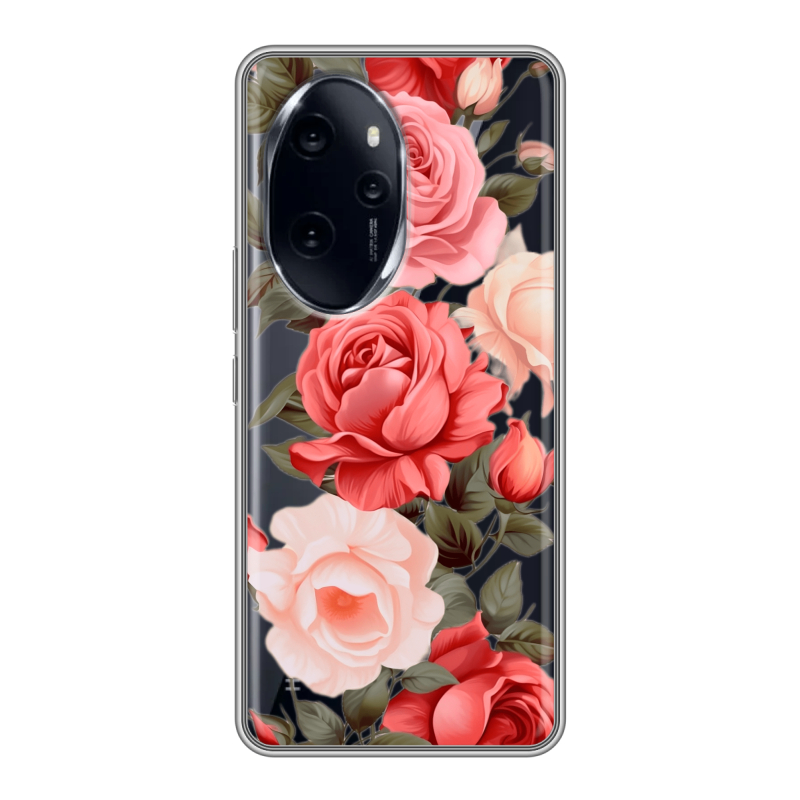 Силиконовый чехол на Honor 100 Pro с принтом Розы Силиконовый чехол на Honor 100 Pro с принтом Розы