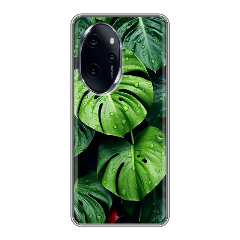 Силиконовый чехол на Honor 100 Pro с принтом Листья Силиконовый чехол на Honor 100 Pro с принтом Листья