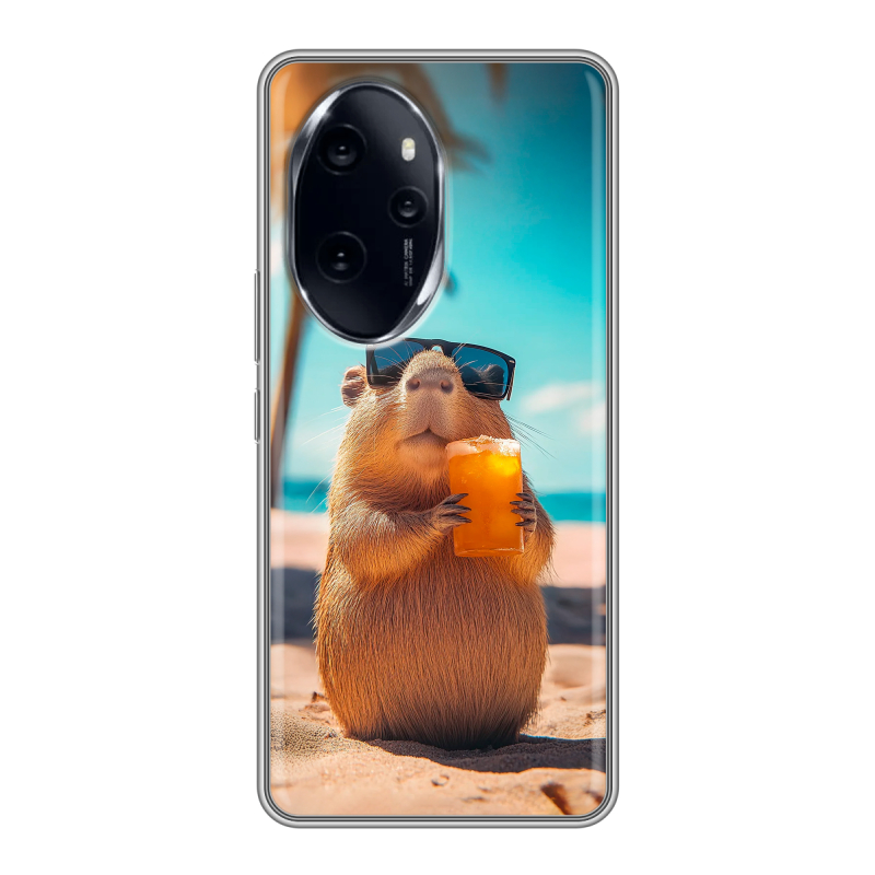 Силиконовый чехол на Honor 100 Pro с принтом Капибара Силиконовый чехол на Honor 100 Pro с принтом Капибара