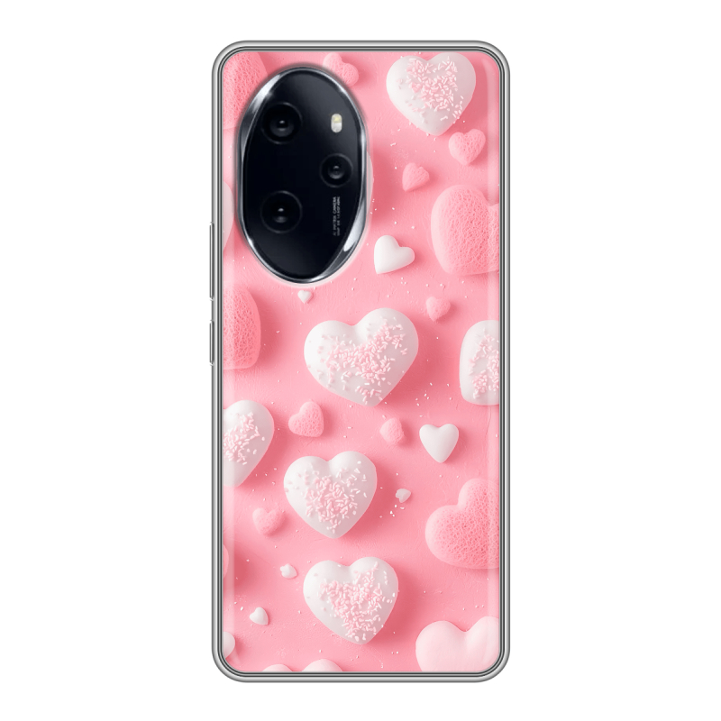 Силиконовый чехол на Honor 100 Pro с принтом Сердечки Силиконовый чехол на Honor 100 Pro с принтом Сердечки