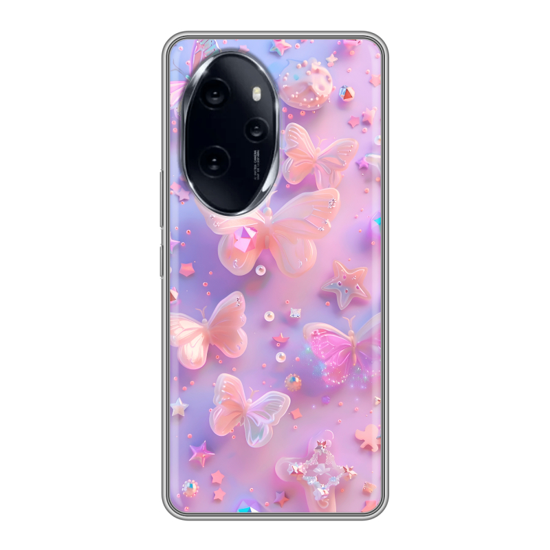 Силиконовый чехол на Honor 100 Pro с принтом Бабочки Силиконовый чехол на Honor 100 Pro с принтом Бабочки