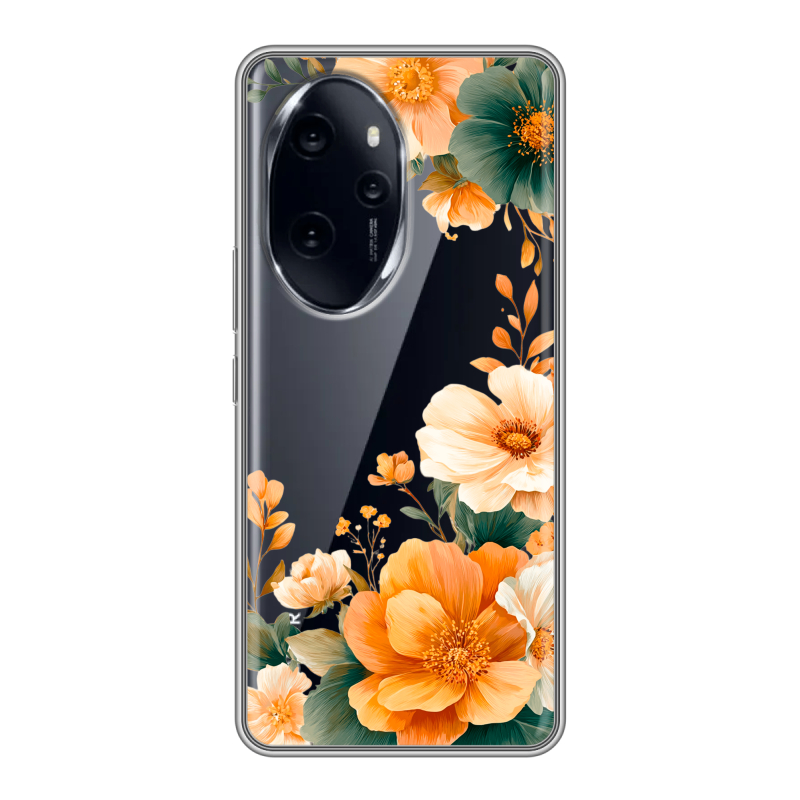 Силиконовый чехол на Honor 100 Pro с принтом Цветы принт Силиконовый чехол на Honor 100 Pro с принтом Цветы принт