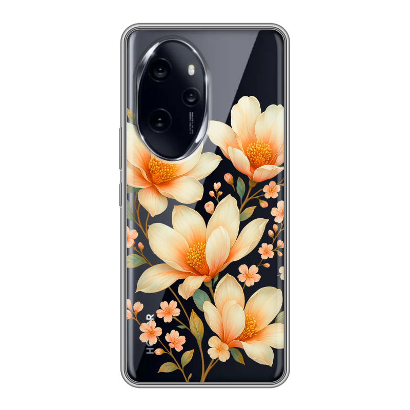 Силиконовый чехол на Honor 100 Pro с принтом Цветы Силиконовый чехол на Honor 100 Pro с принтом Цветы
