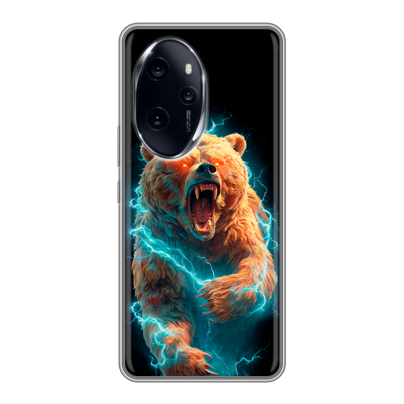 Силиконовый чехол на Honor 100 Pro с принтом Медведь Силиконовый чехол на Honor 100 Pro с принтом Медведь