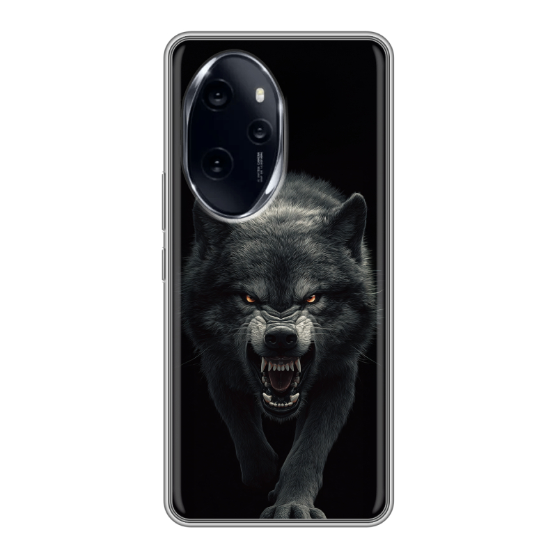 Силиконовый чехол на Honor 100 Pro с принтом Волк Силиконовый чехол на Honor 100 Pro с принтом Волк
