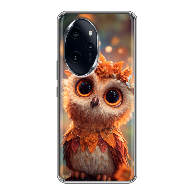 Силиконовый чехол на Honor 100 Pro с принтом Милая сова Силиконовый чехол на Honor 100 Pro с принтом Милая сова
