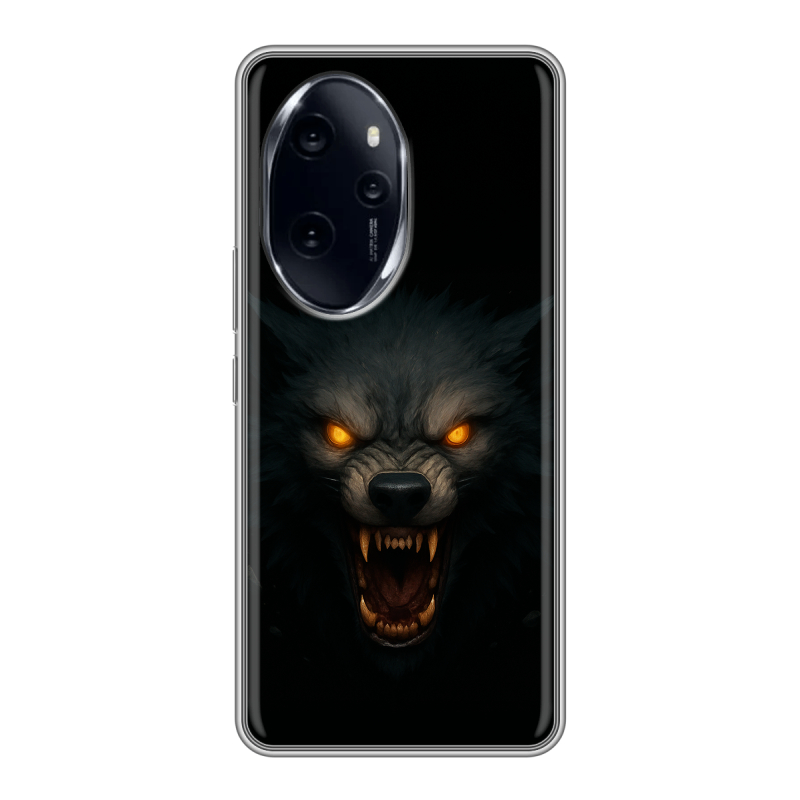 Силиконовый чехол на Honor 100 Pro с принтом Волк Силиконовый чехол на Honor 100 Pro с принтом Волк