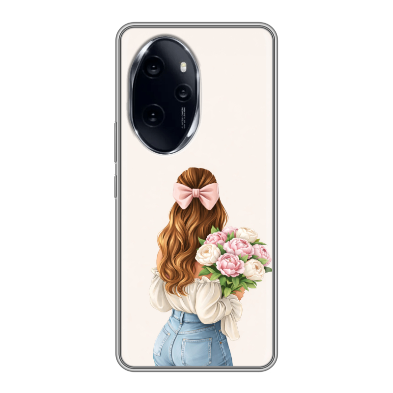 Силиконовый чехол на Honor 100 Pro с принтом женский Силиконовый чехол на Honor 100 Pro с принтом женский