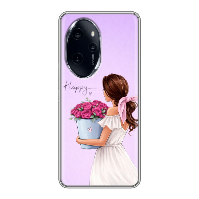 Силиконовый чехол на Honor 100 Pro с принтом женский Силиконовый чехол на Honor 100 Pro с принтом женский