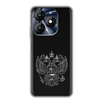 Силиконовый чехол на Itel A70 с принтом Герб России
