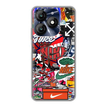 Силиконовый чехол на Itel A70 с принтом Найк Nike яркий Силиконовый чехол на Itel A70 с принтом Найк Nike яркий