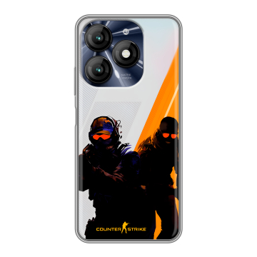 Силиконовый чехол на Itel A70 с принтом Контер страйк Counter strike