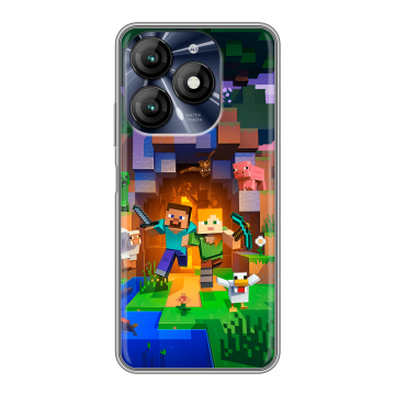 Силиконовый чехол на Itel A70 с принтом Майнкрафт Minecraft Силиконовый чехол на Itel A70 с принтом Майнкрафт Minecraft