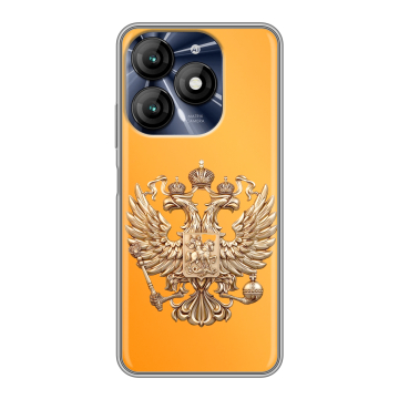Силиконовый чехол на Itel A70 с принтом Герб Флаг России Силиконовый чехол на Itel A70 с принтом Герб Флаг России