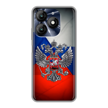 Силиконовый чехол на Itel A70 с принтом Флаг России Силиконовый чехол на Itel A70 с принтом Флаг России
