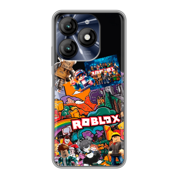 Силиконовый чехол на Itel A70 с принтом Roblox Роблокс Силиконовый чехол на Itel A70 с принтом Roblox Роблокс