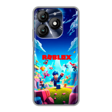 Силиконовый чехол на Itel A70 с принтом Roblox Роблокс