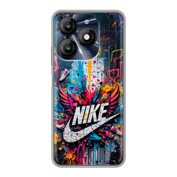 Силиконовый чехол на Itel A70 с принтом Nike Найк
