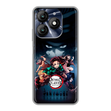 Силиконовый чехол на Itel A70 с принтом Demon Slayer Клинок рассекающий демонов