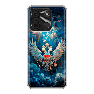 Силиконовый чехол на Itel A60 с принтом Герб флаг России Силиконовый чехол на Itel A60 с принтом Герб флаг России