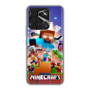 Силиконовый чехол на Itel A60 с принтом Майнкрафт Minecraft Силиконовый чехол на Itel A60 с принтом Майнкрафт Minecraft