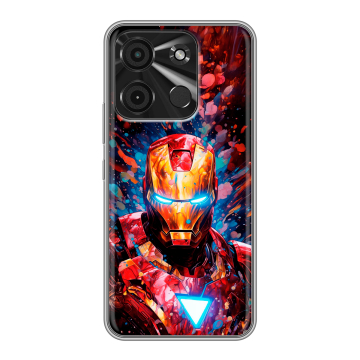 Силиконовый чехол на Itel A60 с принтом Железный человек Ironman Силиконовый чехол на Itel A60 с принтом Железный человек Ironman