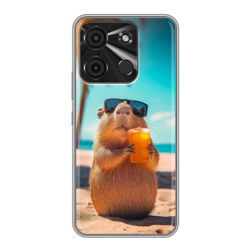 Силиконовый чехол на Itel A60 с принтом Капибара