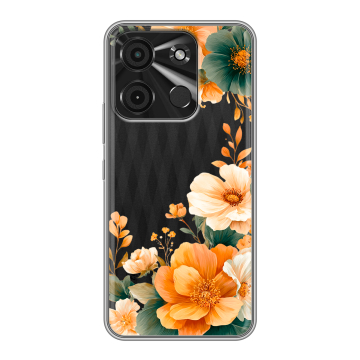 Силиконовый чехол на Itel A60 с принтом Цветы принт Силиконовый чехол на Itel A60 с принтом Цветы принт