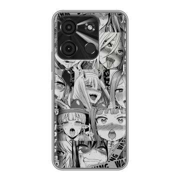 Силиконовый чехол на Itel A60 с принтом Ahegao Ахегао Аниме