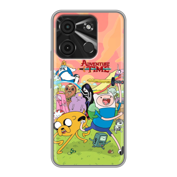 Силиконовый чехол на Itel A60 с принтом Adventure time Время приключений