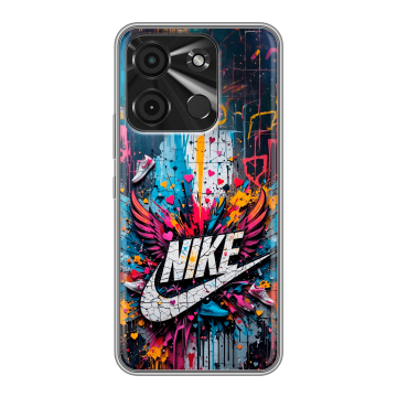 Силиконовый чехол на Itel A60 с принтом Nike Найк Силиконовый чехол на Itel A60 с принтом Nike Найк