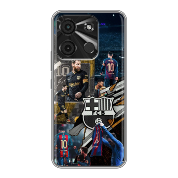 Силиконовый чехол на Itel A60 с принтом Messi Barcelona Силиконовый чехол на Itel A60 с принтом Messi Barcelona