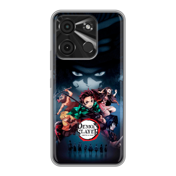 Силиконовый чехол на Itel A60 с принтом Demon Slayer Клинок рассекающий демонов Силиконовый чехол на Itel A60 с принтом Demon Slayer Клинок рассекающий демонов
