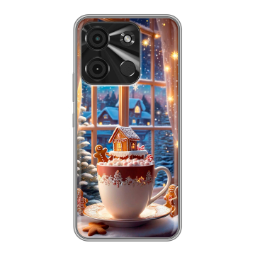 Силиконовый чехол на Itel A60 с принтом Новый год