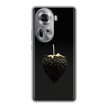 Силиконовый чехол на OPPO Reno 11 с принтом Черная клубника Силиконовый чехол на OPPO Reno 11 с принтом Черная клубника