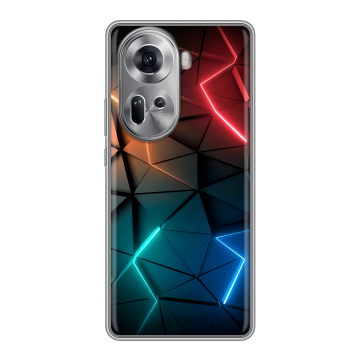 Силиконовый чехол на OPPO Reno 11 с принтом Абстракция неон Силиконовый чехол на OPPO Reno 11 с принтом Абстракция неон