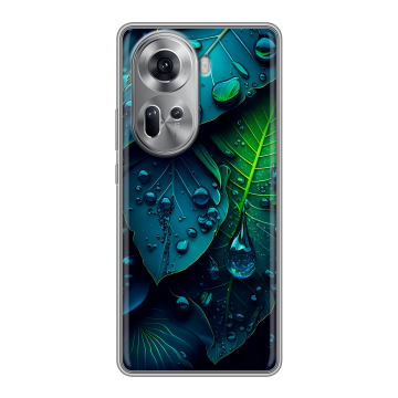 Силиконовый чехол на OPPO Reno 11 с принтом Листья Силиконовый чехол на OPPO Reno 11 с принтом Листья