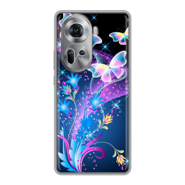 Силиконовый чехол на OPPO Reno 11 с принтом Бабочки