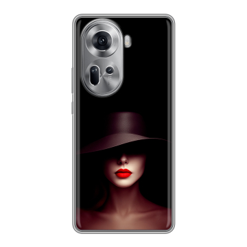 Силиконовый чехол на OPPO Reno 11 с принтом Девушка в шляпе