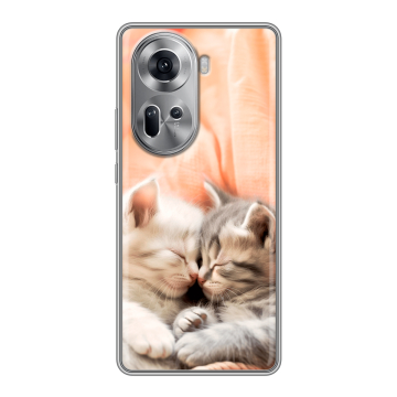 Силиконовый чехол на OPPO Reno 11 с принтом Котята
