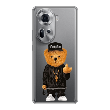 Силиконовый чехол на OPPO Reno 11 с принтом Мишка