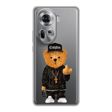 Силиконовый чехол на OPPO Reno 11 с принтом Плюшевый медведь
