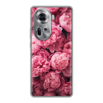 Силиконовый чехол на OPPO Reno 11 с принтом цветы пионы