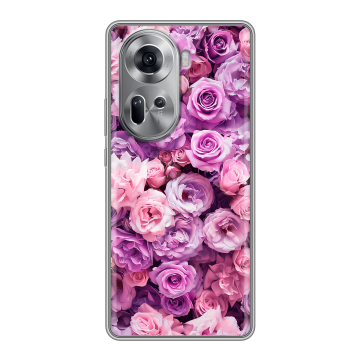 Силиконовый чехол на OPPO Reno 11 с принтом лавандовые розы