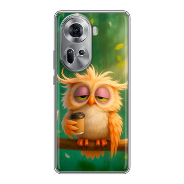 Силиконовый чехол на OPPO Reno 11 с принтом сова