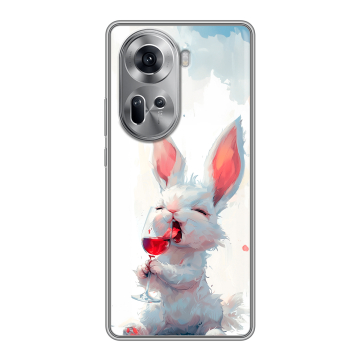 Силиконовый чехол на OPPO Reno 11 с принтом кролик зайчик