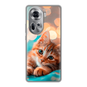Силиконовый чехол на OPPO Reno 11 с принтом котик