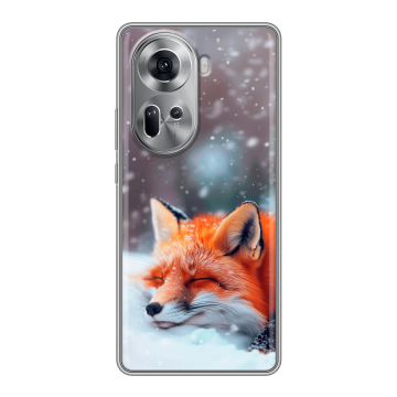 Силиконовый чехол на OPPO Reno 11 с принтом лиса