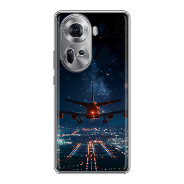 Силиконовый чехол на OPPO Reno 11 с принтом самолет